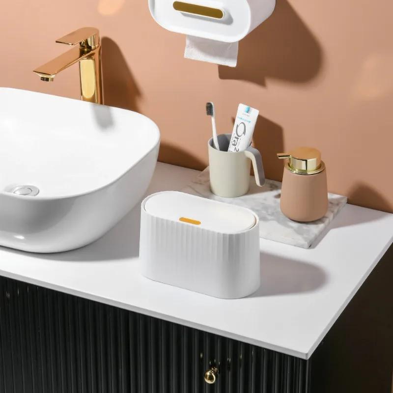 Настольный ящик для хранения косметики, пылезащитный органайзер для ватных дисков и тампонов, держатель для косметических яиц, органайзер для украшений в ванной