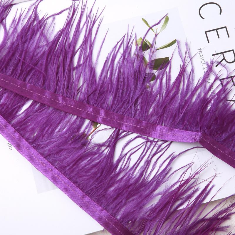 Платье из страусиных перьев 8-10 см, модное украшение, ткань с перьями и кисточками, аксессуары для одежды 