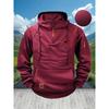 Mens Winter Hooded Zip-Up Sweatshirt With Multiple Pockets Casual Long Sleeve Pullover