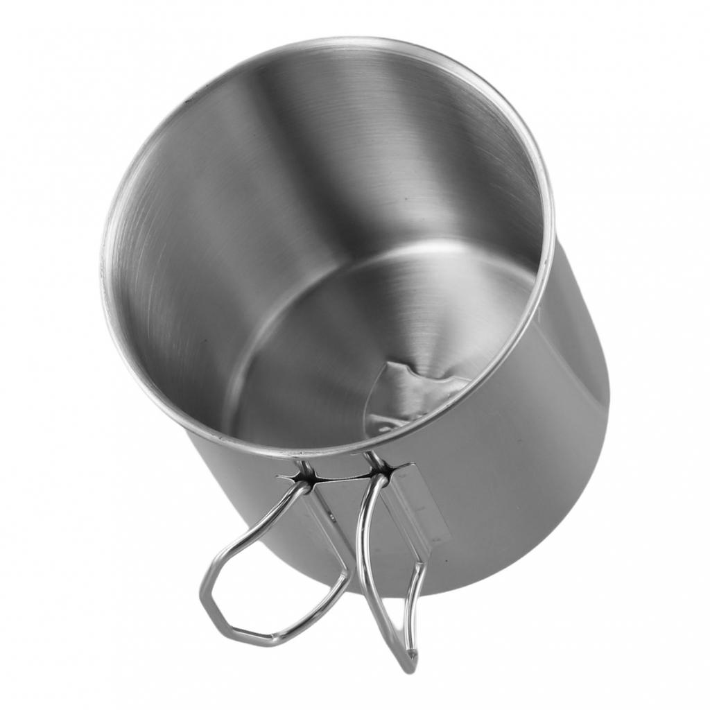 Handle Water Cup Picnic Mug Silver 260/350/600/660ML