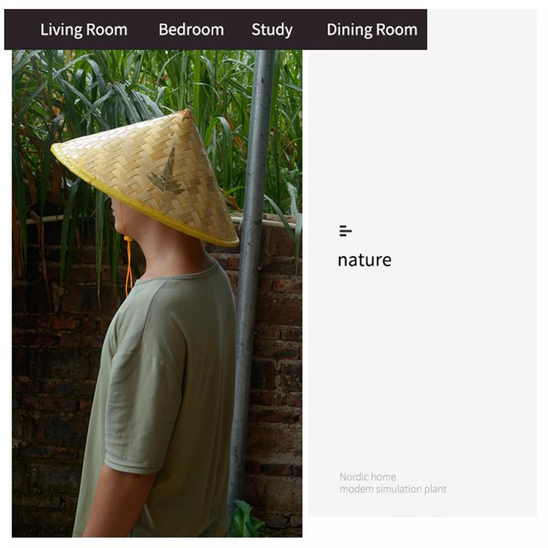 1Pc Chinese Retro Bamboo Rattan Fisherman Hat Handmade Weave Straw Bucket Hat Tourism Rain Dance Props Cone Fishing Sunshade Hat