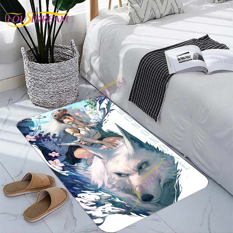 Коврики принцессы Мононоке с 3D рисунком из мультфильма, ковер с художественным принтом, большой ковер, коврики для гостиной, спальни, милые коврики в стиле аниме