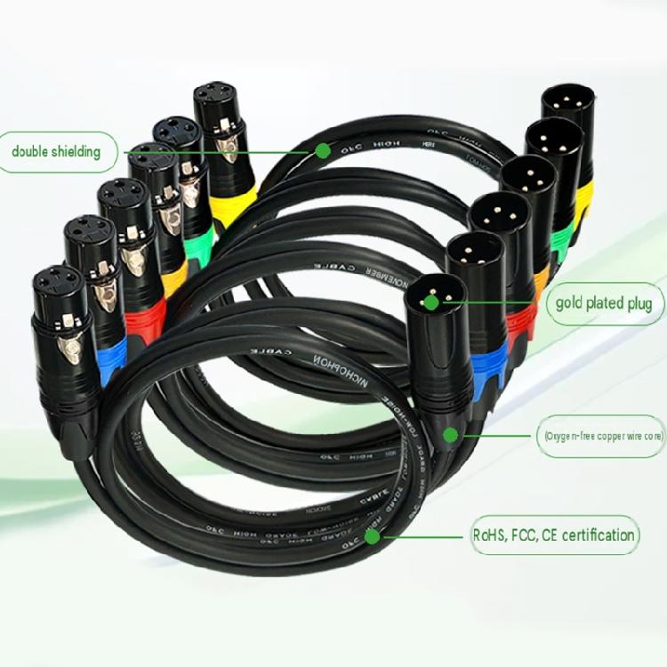 Кабель XLR для записи, 3-контактный, папа-мама, гибкий, для источника на столе, для голоса и стриминга