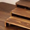 4Pcs/Set Wooden Tiered Riser Display Stand 4-Tie Perfume Organizer Stand Rustic Dessert Spice Figure Display Rack Riser Shelf Decoration