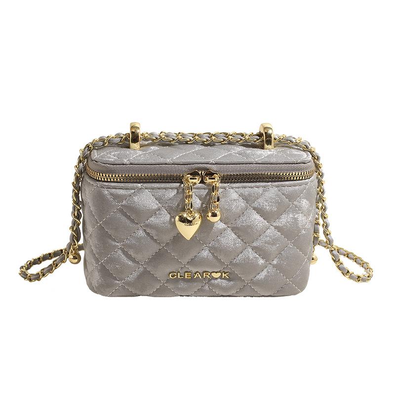 Fashionable versatile exquisite diamond handbag box bag for women, 2026 early spring new chain single-shoulder crossbody bag