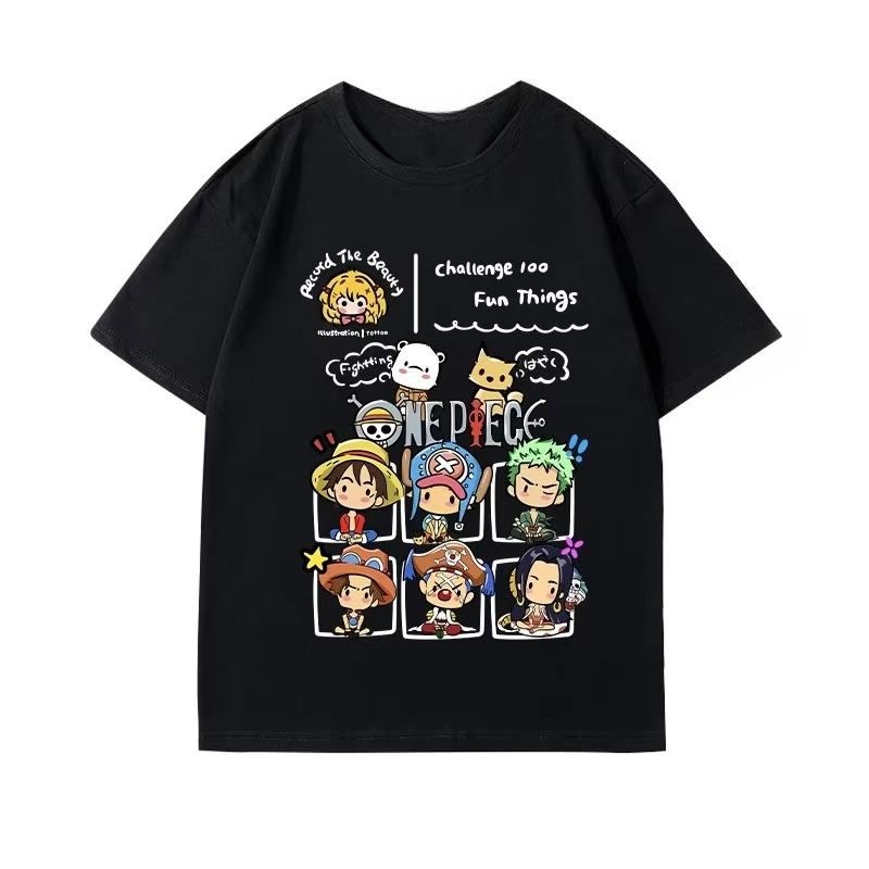 One Piece Pure Cotton Top T-shirt Short-sleeved Unisex's and Women's Summer Large Size Loose and Thin Foreign Style Student