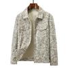 Men's Trendy Corduroy Jacket: Lapel, Full-Print, Spring/Autumn Casual Wear