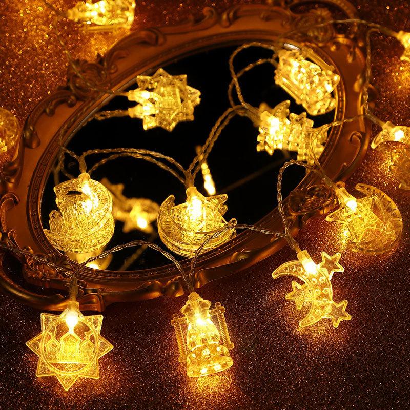 1.5M EID Mubarak LED String Lights Moon Star Castle Lantern Light Islam Muslim Festival Party Ramadan for Home Decoration 2026