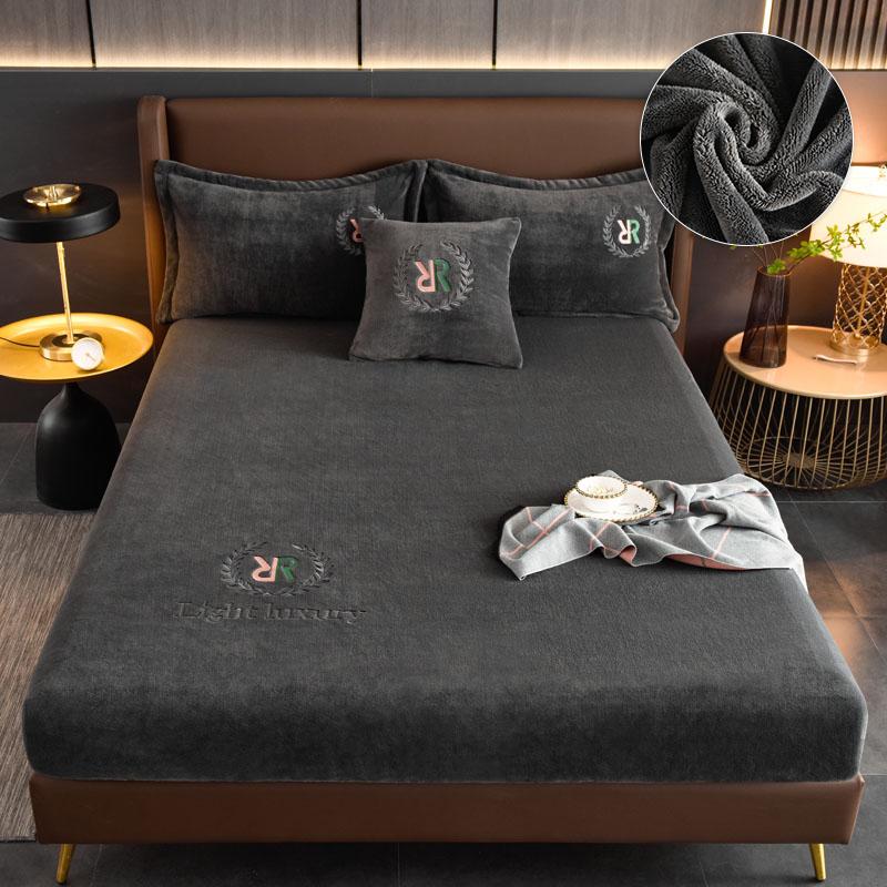 Cheaper Thicken Velvet Bed Cover Elastic Bed Sheets Set Mattress Cover Soft Queen King Solid Color 90/150/x200 For Home Decor