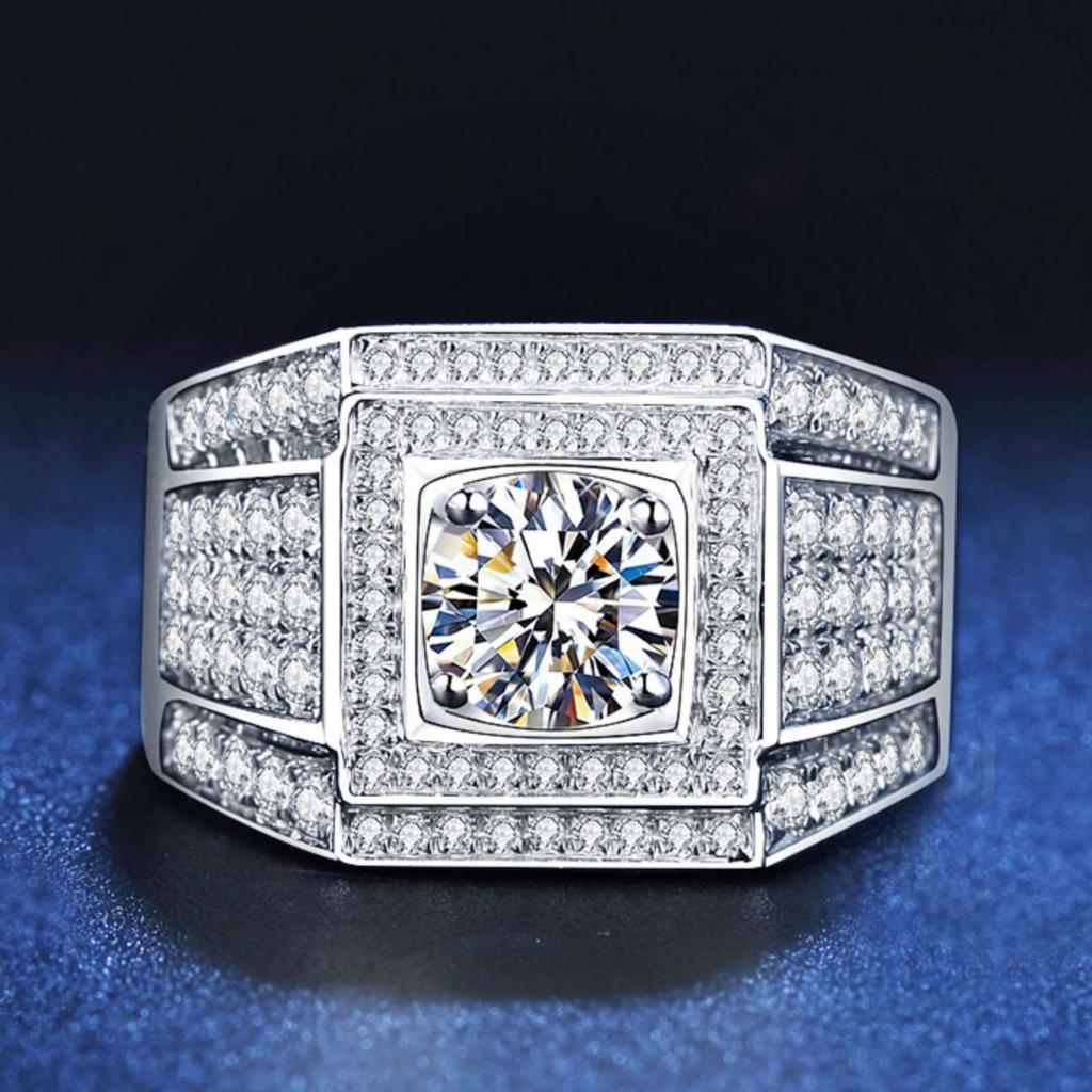 Серебряное кольцо S925, модное кольцо с бриллиантами, новое властное кольцо с бриллиантами из циркония, мужское кольцо с бриллиантами, роскошное кольцо с бриллиантами