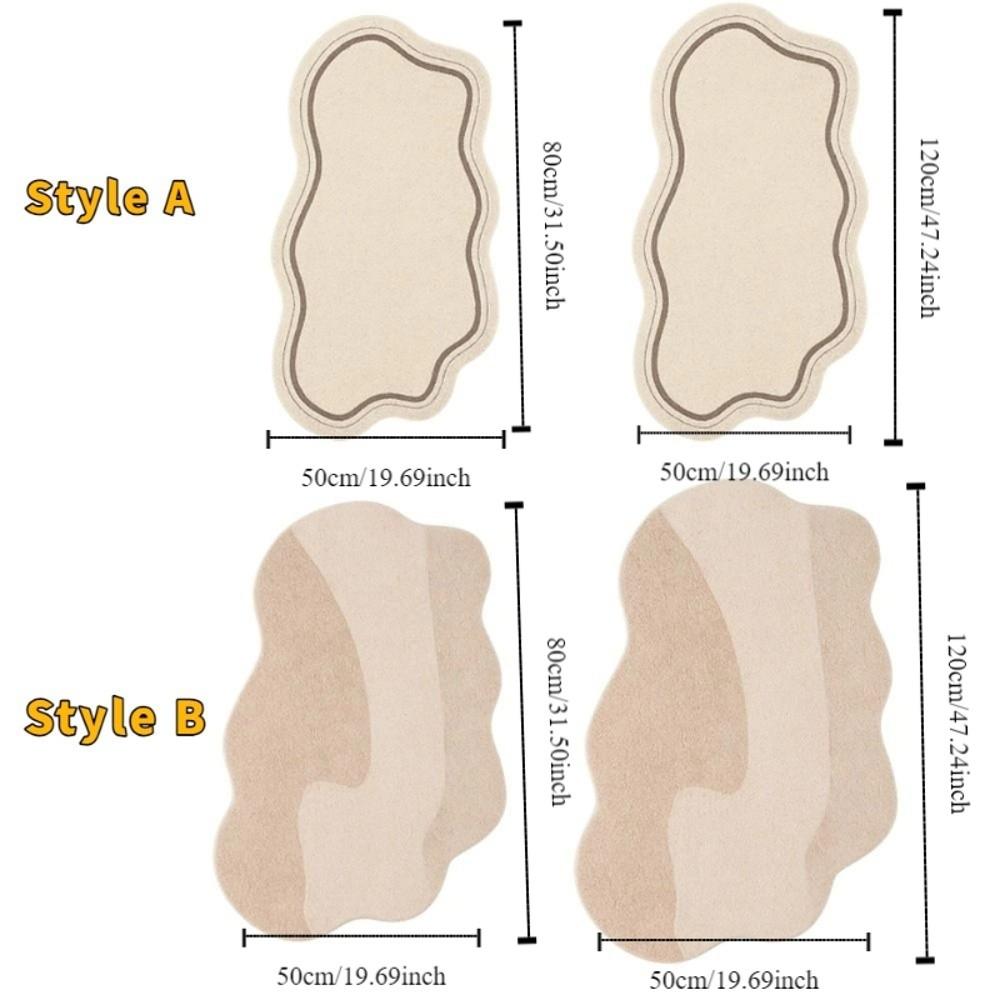 Удобный ковер для спальни в кремовом стиле, минималистичный, мягкий прикроватный коврик, нескользящий, впитывающий, декоративные напольные коврики для дома