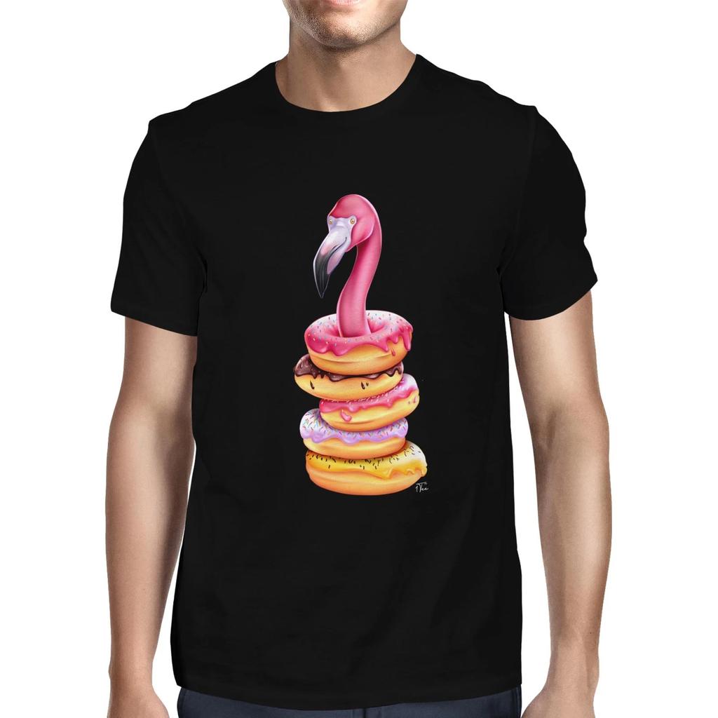 1Tee Mens Flamingo Donut Stack T-Shirt