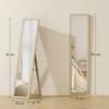 Full-Length Floor Mirror, Freestanding, Wall-Mounted, 37 x 37 x 154 cm, Natural Wood