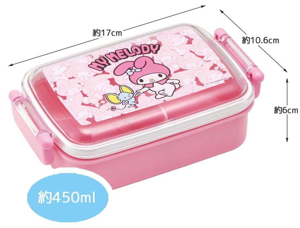 Skater Lunch with a Soft Single Made in Sanrio My Children's Box, 450ml, Dome-Shaped Lid, Tier, Japan, Melody, Ushirou-Shiro (Girl's) Design,