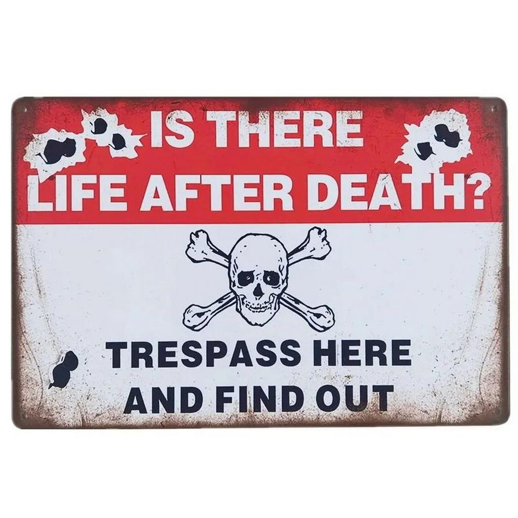 HD Metal Tin Sign Vintage Funny Warning  Restricted Area Wall Decor Retro Gun Zombie Radiation Sign for Home Bar Garage Man Cav