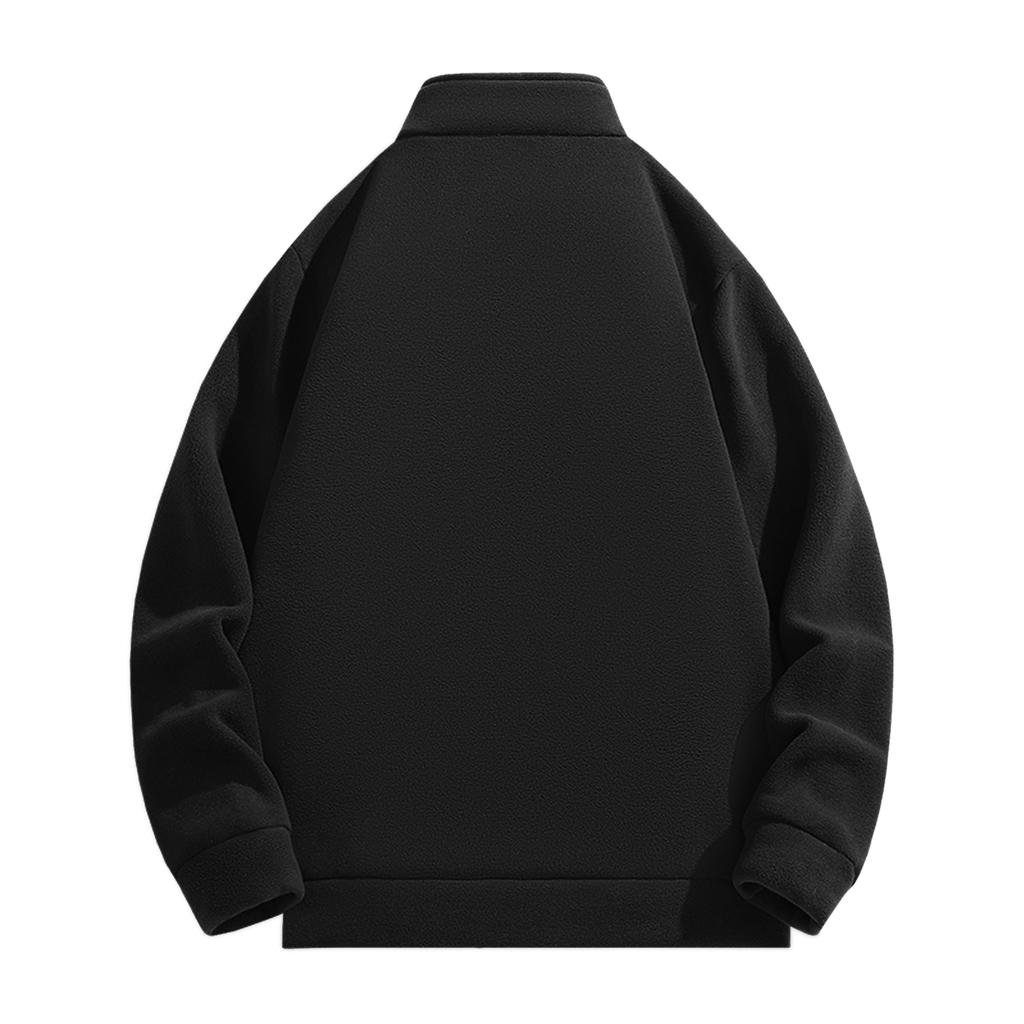 Men's Casual Solid-color Loose Zipper Sweatshirt, Men's And Women's Long-sleeved Thickened Fleece Warm Sweatshirt Jacket