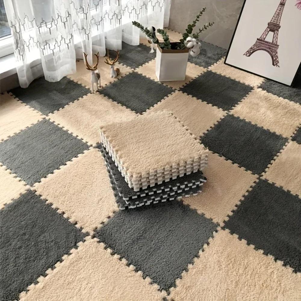 24 шт. Сплошной взаимозацепляющийся коврик из пены - нескользящий EVA коврик для пола в спальне, декоративный ковер для гостиной