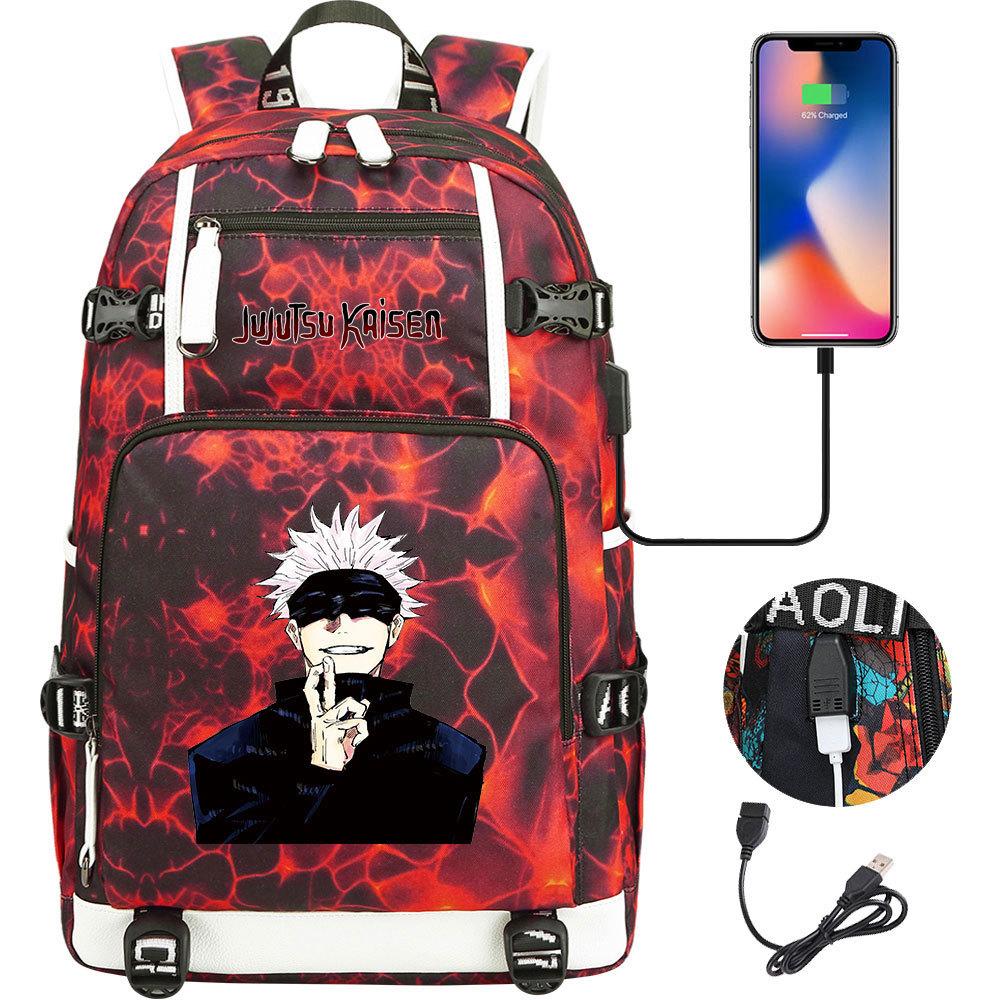Рюкзак с USB-наушниками с принтом Jujutsu Kaisen