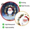 Waterproof PVC Ornaments Christmas Window Clings, Cute Santa Claus Wreath Sticker, Cartoon Balcony Glass Stickers Holiday Static Decal for Office Shop
