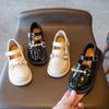 French Retro Girl Princess Shoes Children's Leather Shoes New Performance Shoes Black Single Shoes