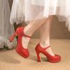 2025Luxury Women High Heel Platform  Janes Silver Gold Bling Black Red Sequined Cloth Pointed Toe Pumps Wedding Party
