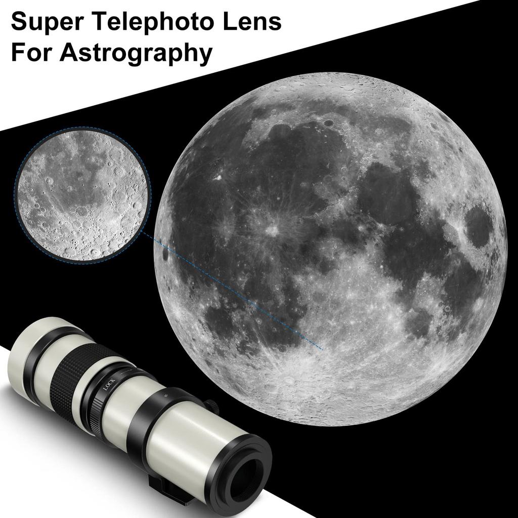 Lightdow Telephoto Zoom Lens for Canon Lens for Canon EOS Kiss X10i X9i X9 X8i X7i X6i X5 X4 X3 X2 X90 420-800mm F/8.3-16 EF/EF-S X10/250D