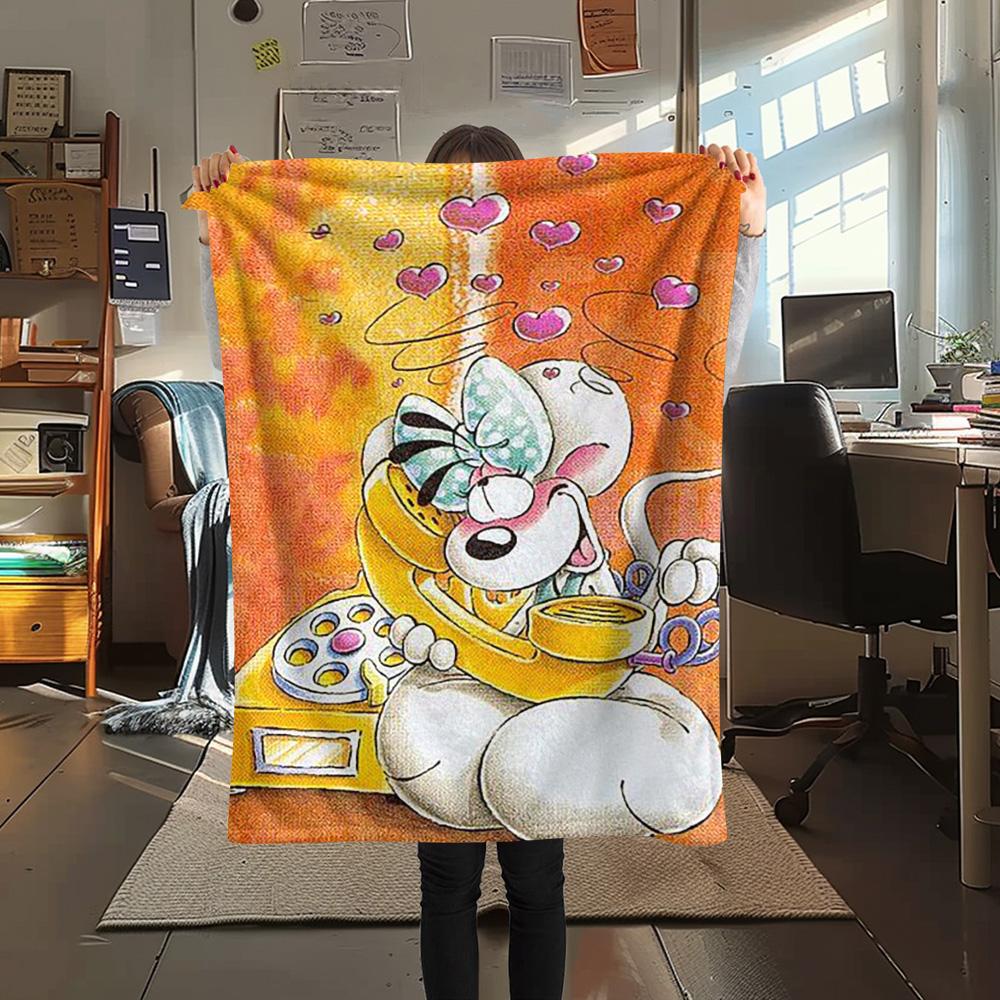1PC Diddl Patterned Flannel Blanket Suitable For All Seasons for Home Decor Warmth and Comfort Gifts Holiday Present