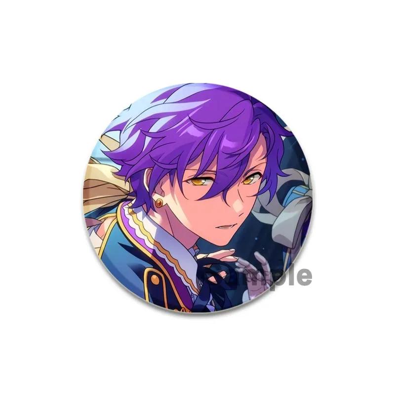 32/44/58mm Ensemble Stars Idol Brooch Round Cartoon Cosplay Badge Adonis Otogari Icons Lapel Pins for Backpack Gift Accessory