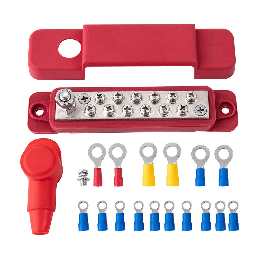 12 Terminal Power Distribution Block Bus Bar Replacement Accessories 180 Amps