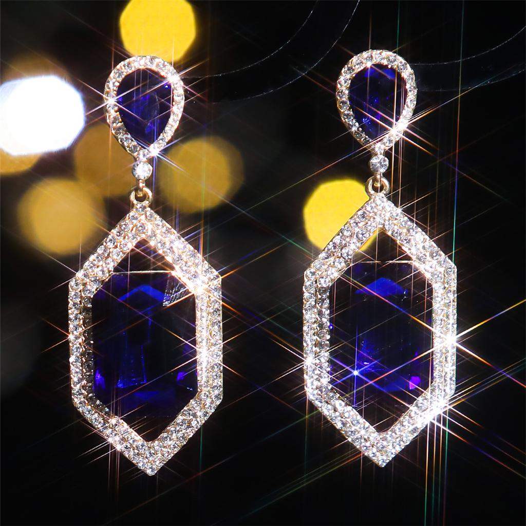 Темпераментные серьги со стразами из цветного стекла Персонализированные преувеличенные серьги Модные серьги Женские серьги