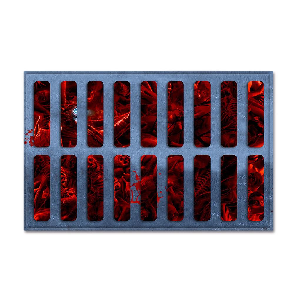 Hot Sale Halloween Series Manhole Clown 3D Thriller Grimace Non-Slip Floor Mat Bathroom Door Mat Factory