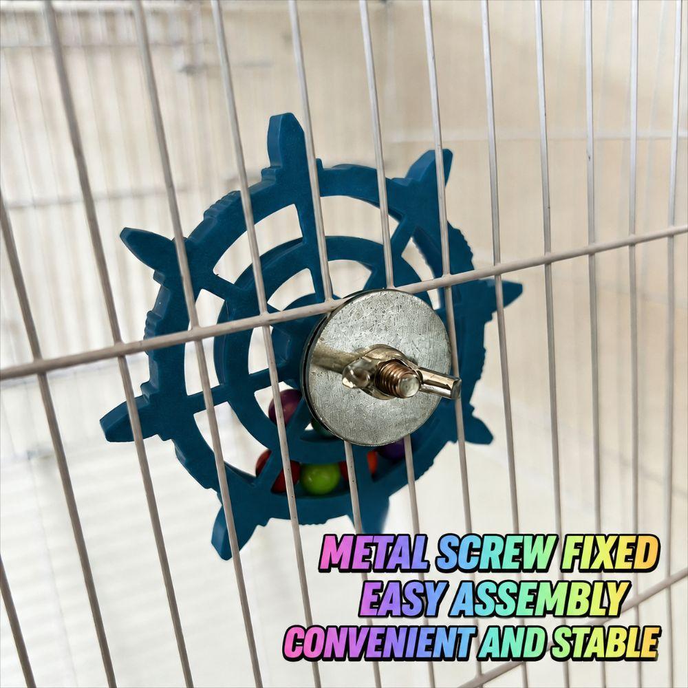Rudder Shaped Parrot Spinner Toy Bite Resistant Parrot Interactive Play for Pet Birds
