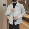Мужская приталенная повседневная куртка в корейском стиле из вафельной ткани - красивое однотонное осеннее пальто
