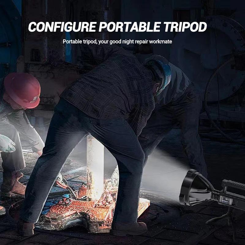 Мощный светодиодный фонарик XHP70, прожектор, перезаряжаемый через USB, сверхдальнее освещение, дистанционные фонари, уличный прожектор, фонарь