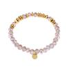 18K Gold Plated Stainless Steel Natural Stone Bracelet for Women Black Bead Chain Boho Stackable