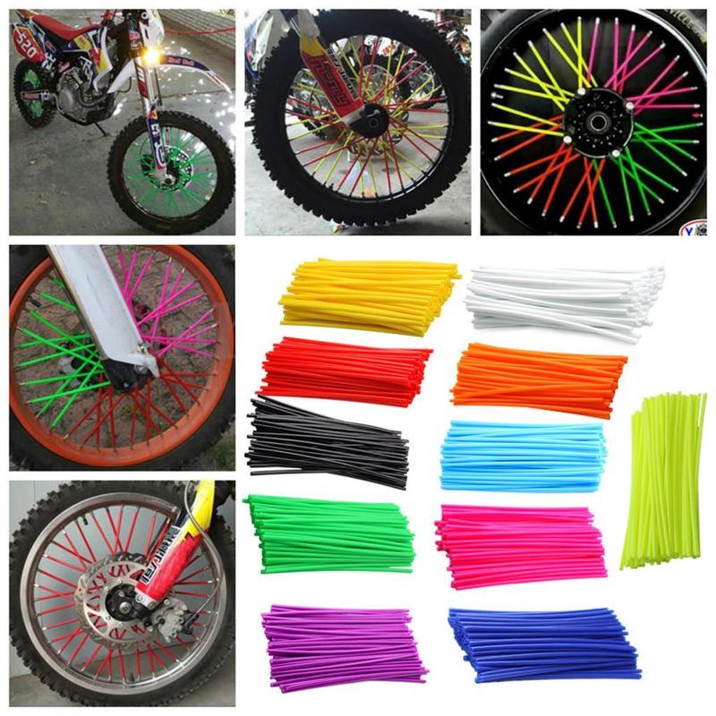 Wheel Spoke Wraps Plastic Black Skin Covers for Motorcycles Pit Bike Modifications Universal for