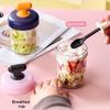 Высококачественная прозрачная стеклянная овсяная кружка с крышкой и ложкой, хорошая герметичность, с мерной шкалой, разноцветная, опционально, кружка для завтрака