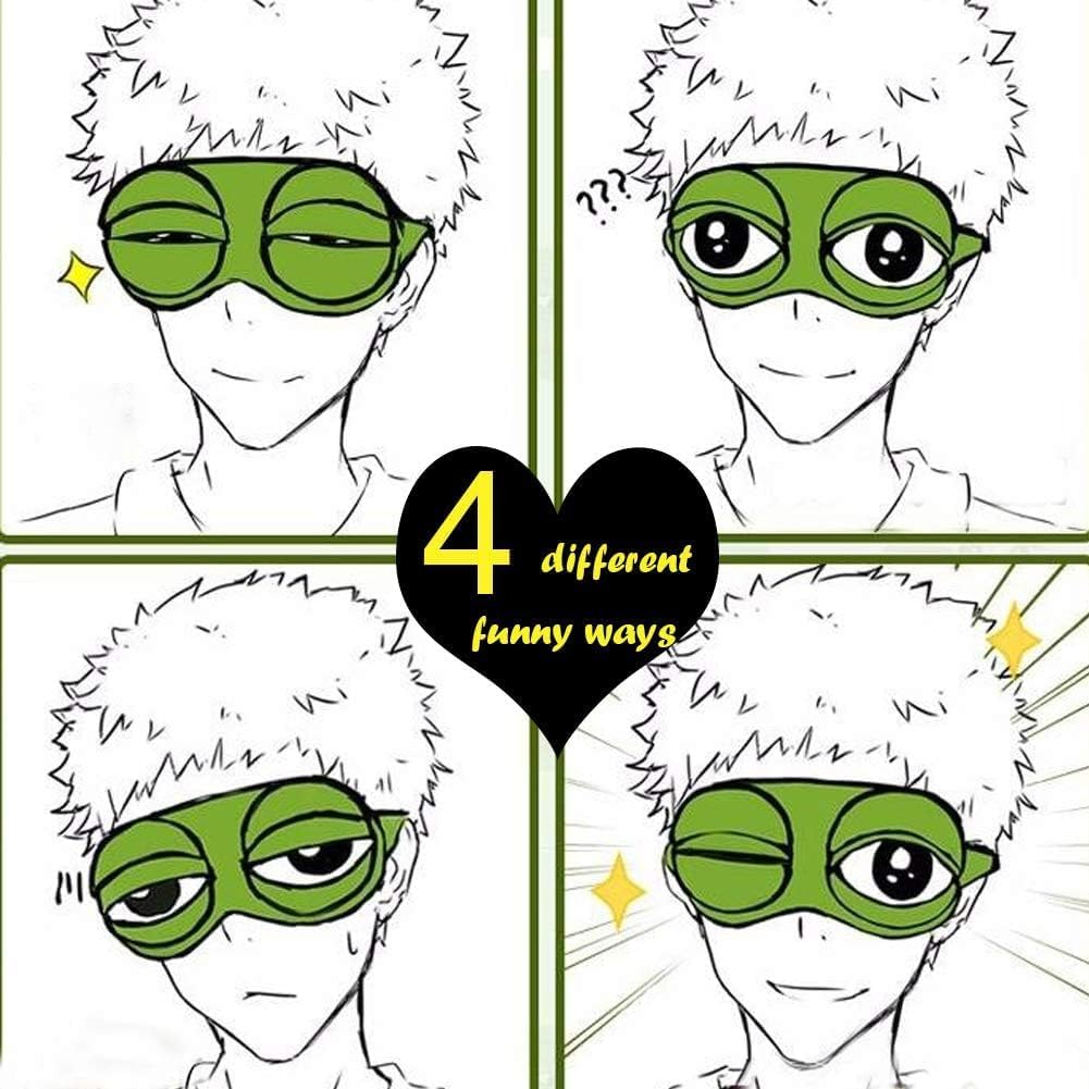 2 шт. маска для сна для женщин и детей, блестящая маска для глаз для сна милая грустная лягушка с повязкой на глаза плюшевая забавная крышка для век