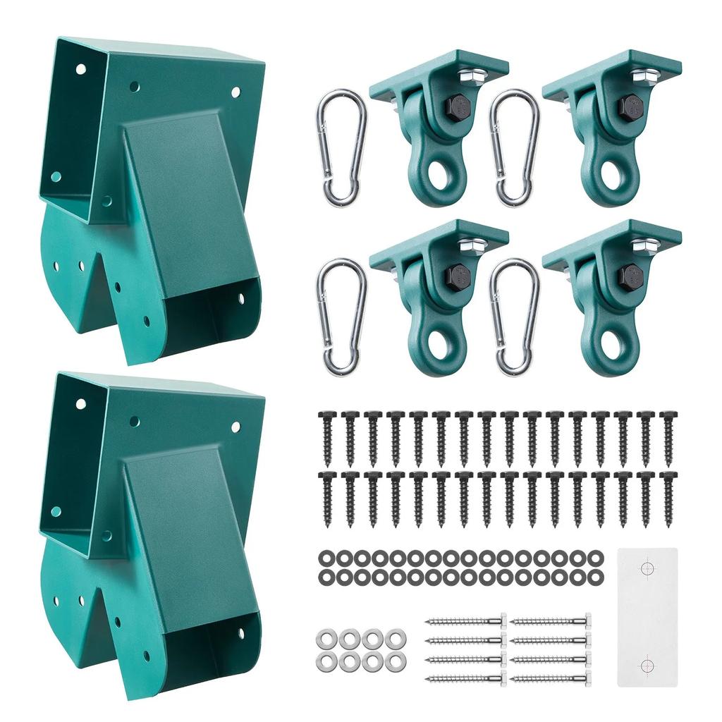 VEVOR Swing Set Brackets, Heavy-Duty A-frame Set Hardware, with 2 A-Frame Swing Brackets & 4 Hangers