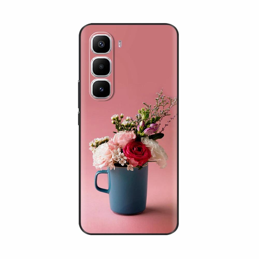 Чехол для Infinix Hot 60 Pro Plus Силиконовый Милый Кот Панда Модный Цветок Любовь Расписной Чехол для Телефона Для Infinix Hot 60 Pro Hot60 Pro