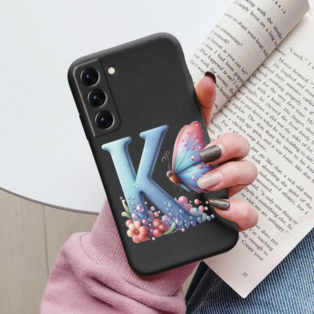 Phone Case Women For Samsung Galaxy S21 FE S22 Plus Girls Bumper Cover Colorful Letter Flower Butterfly Love samsang s22 Ultra