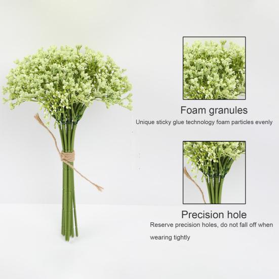 12 шт., искусственный букет «Дыхание ребенка» со стеблем, реалистичный многоразовый домашний свадебный букет, искусственный цветок, цветочная композиция, украшение, реквизит для фото