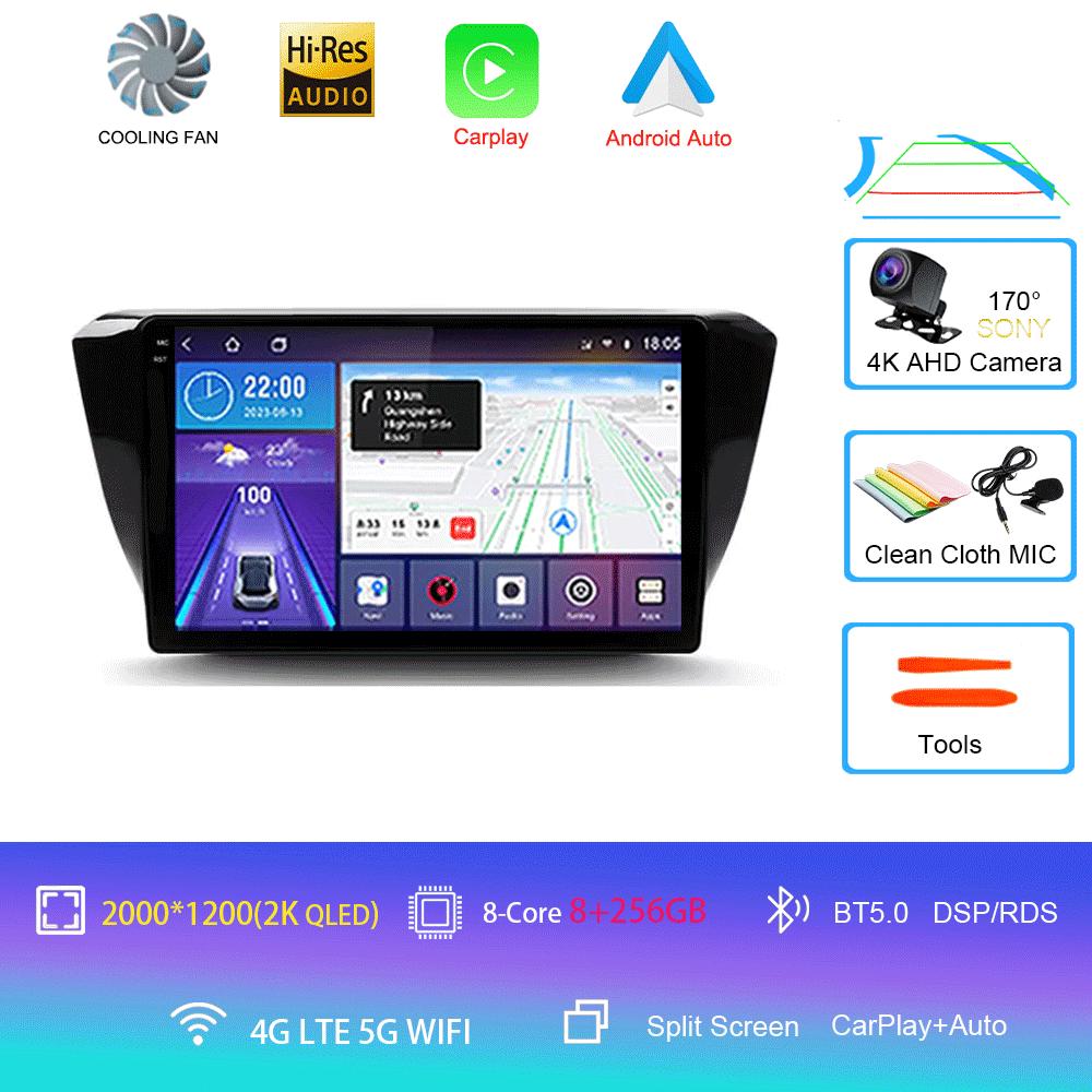 Автомагнитола Android 14 Carplay Auto Для Skoda Superb 3 2015 - 2019 WIFI+4G GPS Мультимедиа 2 DIN Стерео Головное устройство BT Плеер Видео