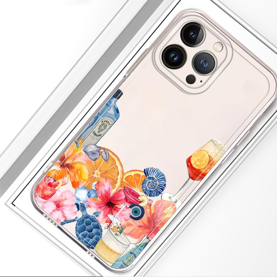 Чехол для телефона с принтом Фрукты Цветы Мягкий для iPhone 17 Pro Max 12 Mini 16 Air 11 XS Max XR 13 Pro 7 8 14 Plus 15
