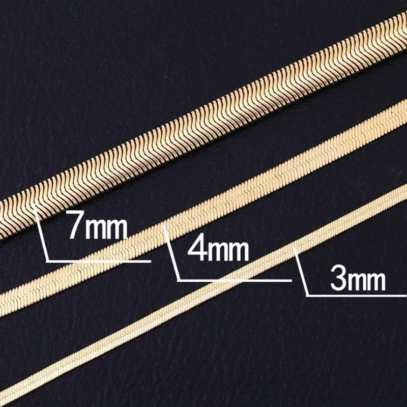 Fashion Men Women 18K Gold Plated Snake Chain Choker Necklace Bracelet Jewelry Set