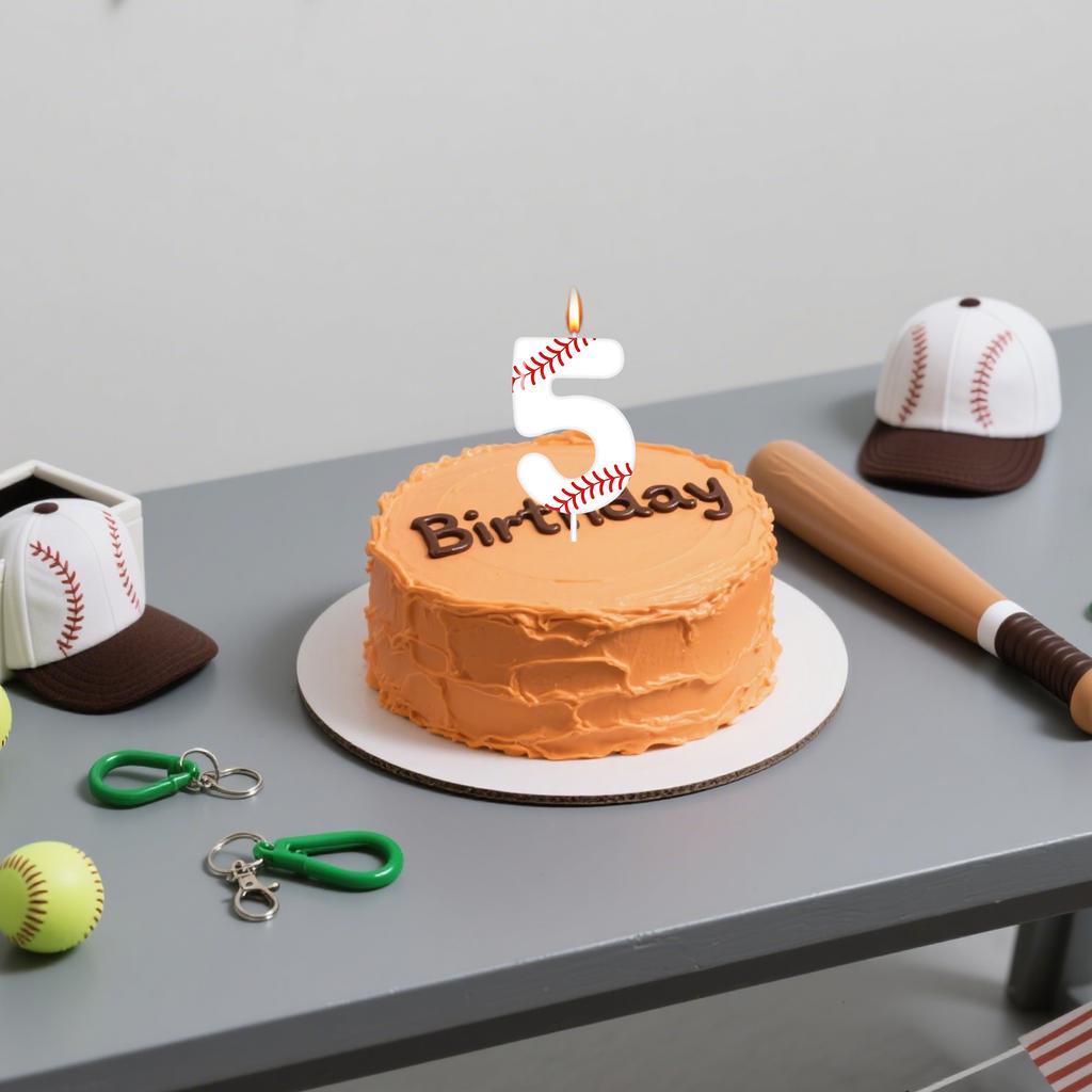 Белые свечи в бейсбольной тематике на день рождения, украшения для торта на день рождения для мальчиков и девочек, товары для тематической вечеринки, подарки.