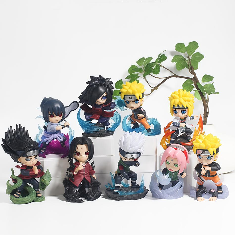 1-9pcs Naruto Blind box Q Version Figures PVC Anime Figurines Uzumaki Sasuke Itachi Kakashi Collectible Statue Decorative Gift