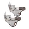 2pcs Caster Wheels Low Noise 360 Degrees  Rotating TPE Rubber Dustproof Casters with Brake for Furniture