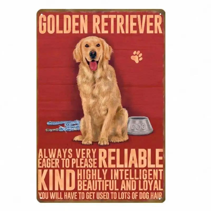 Винтажная забавная табличка для домашних животных йоркширский терьер металлическая жестяная вывеска корги немецкая овчарка художественный плакат собака паб бар домашний декор комнаты настенная тарелка