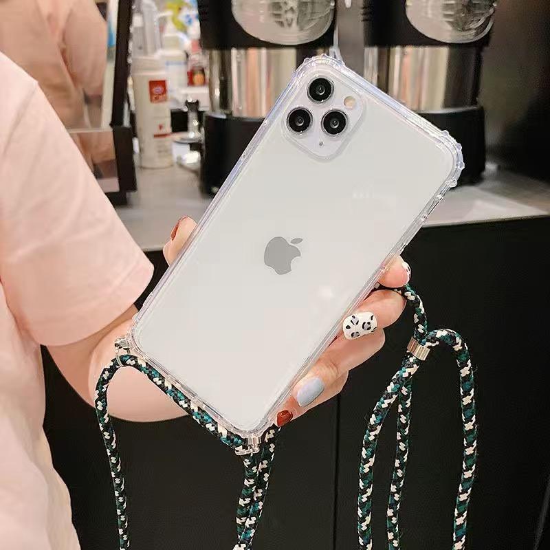 Ожерелье Ударопрочный Силиконовый Чехол для Телефона для Xiaomi 14T Pro 14 Pro Mi 14 Ultra Кроссбоди Ремешок Шнурок Прозрачная Крышка